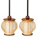 竹製吊灯篭　巴　紫檀