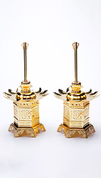 六角神前丁足　真鍮吊灯篭(東)コード無