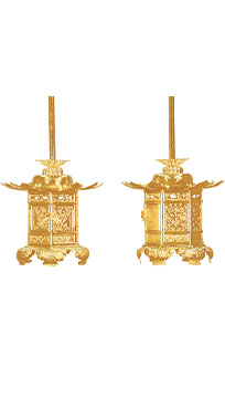 六角神前猫足　真鍮吊灯篭(西)コード無