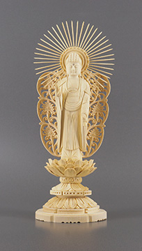 総白木彫丸台座(西)